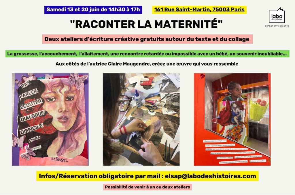 atelier gratuit maternite femmes juin paris 2026 ecriture grosse enfant